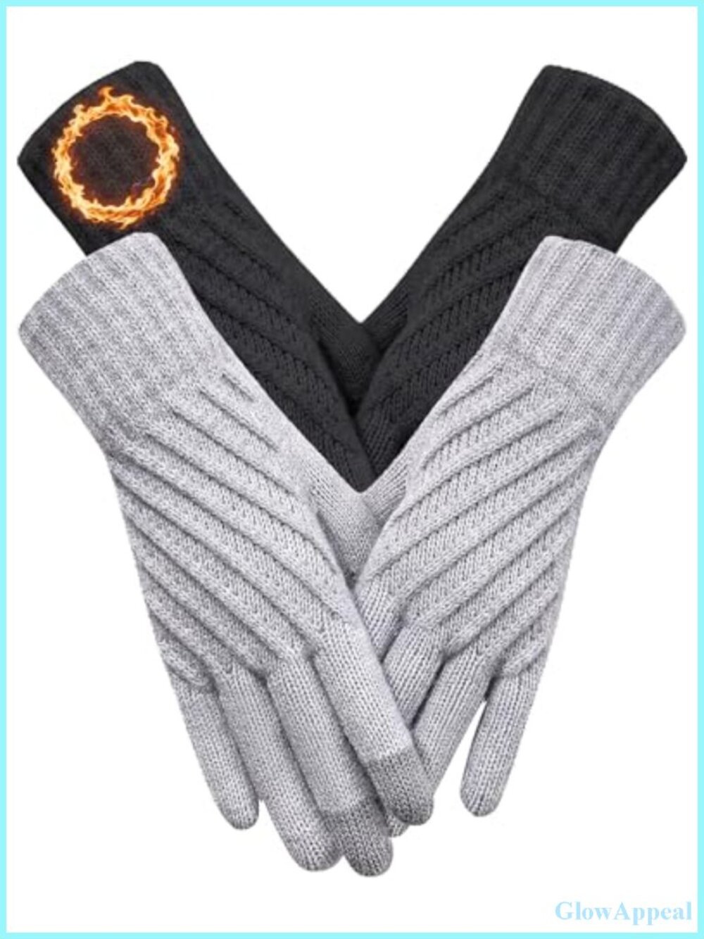 Touchscreen Thermal Knit Gloves with Fleece Lining Winter Warmth